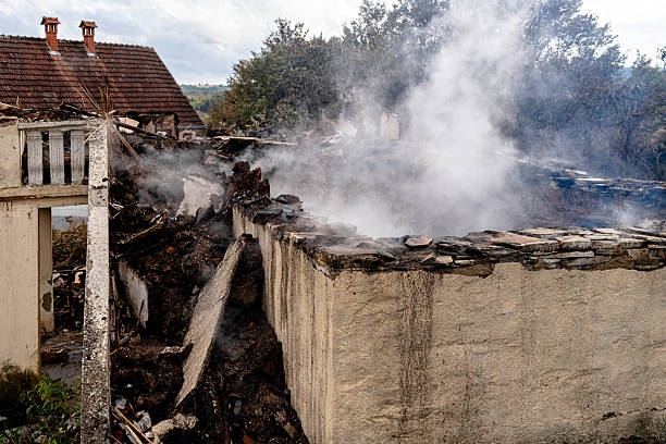 Professional Fire Damage Removal technician working in Line Lexington, PA